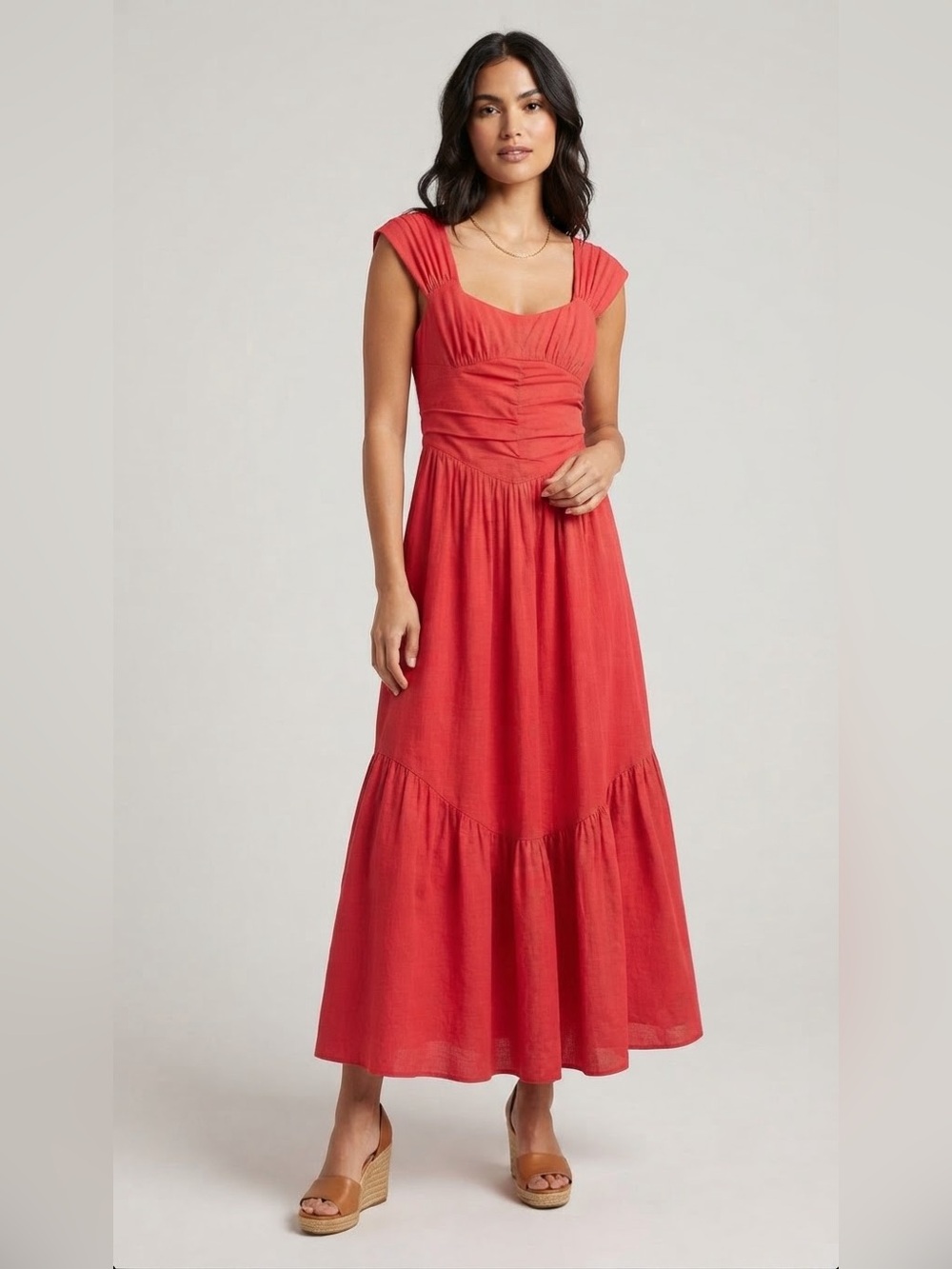 FREE PEOPLE SASHA Tiered MAXI DRESS - LOLLIPOP Color